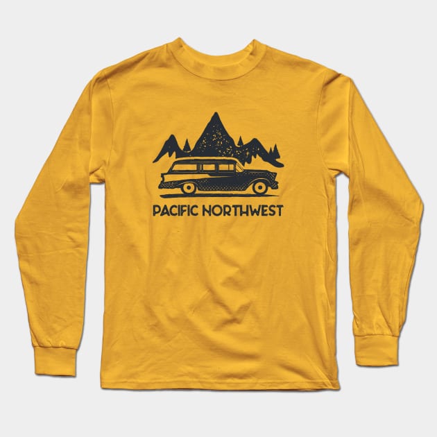 PNW Retro Station Wagon Long Sleeve T-Shirt by happysquatch